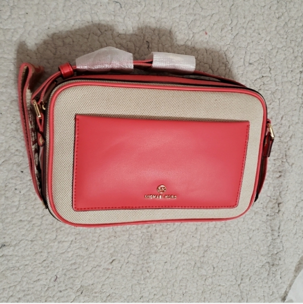 MICHAEL Michael Kors Maeve Canvas Camera Bag Dahlia